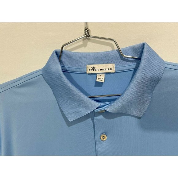 Peter Millar polo Golf Blue men's size L - Picture 4 of 7